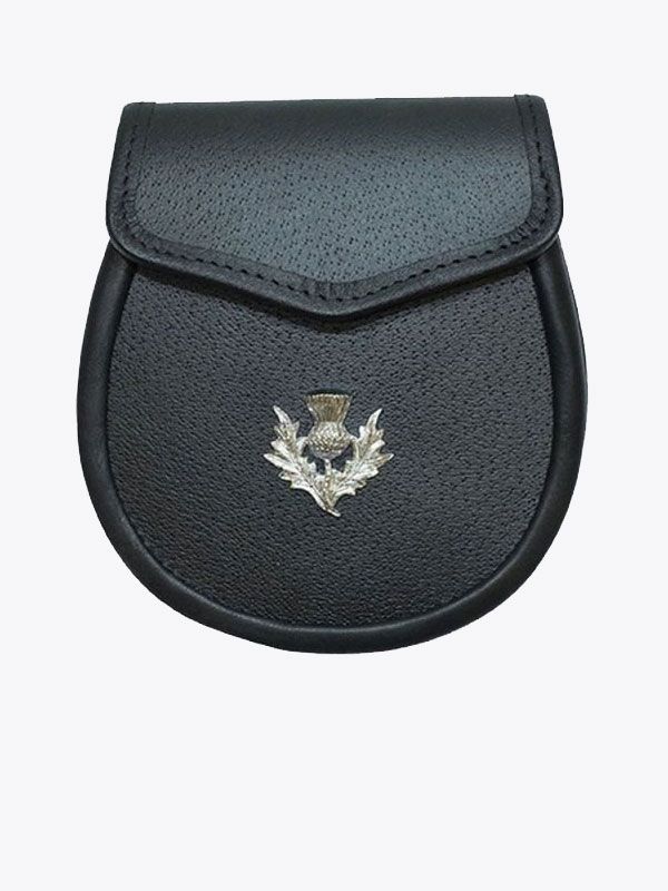 All Leather Sporran With Free Chain Belt
