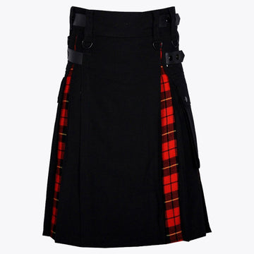 Clan Black Cotton Wallace Tartan Hybrid Kilt