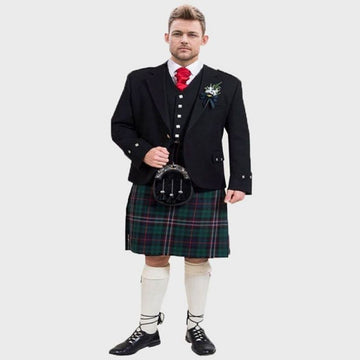 Black Argyll Jacket &amp; Kilt Outfit Package