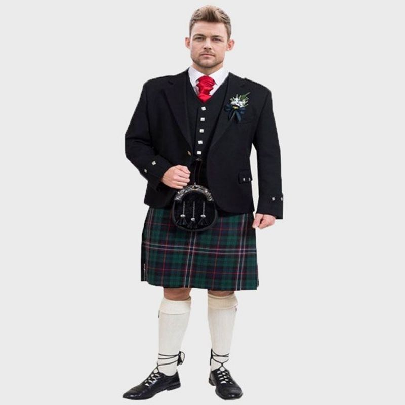 Black Argyll Jacket &amp; Kilt Outfit Package
