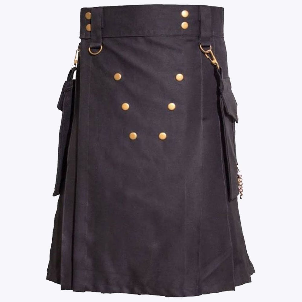 Black Deluxe Utility Kilt
