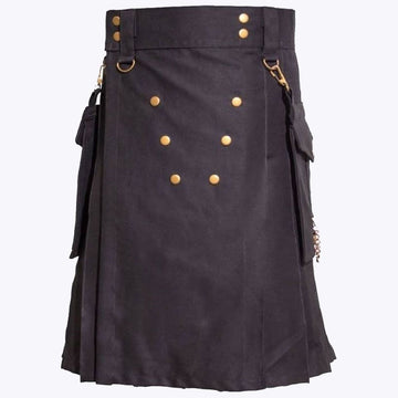 Black Deluxe Utility Kilt