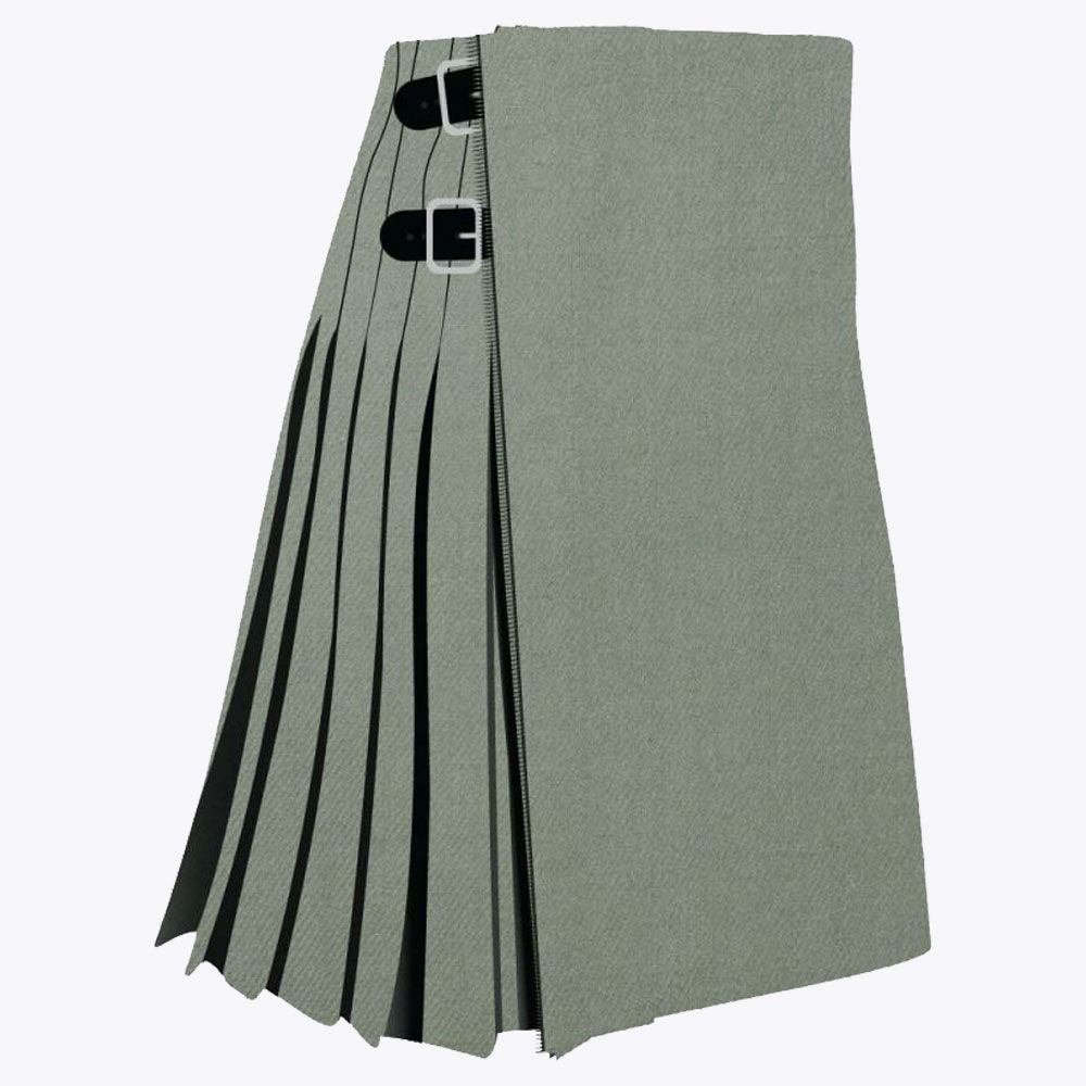 Blue Weathered Plain Tartan Kilt