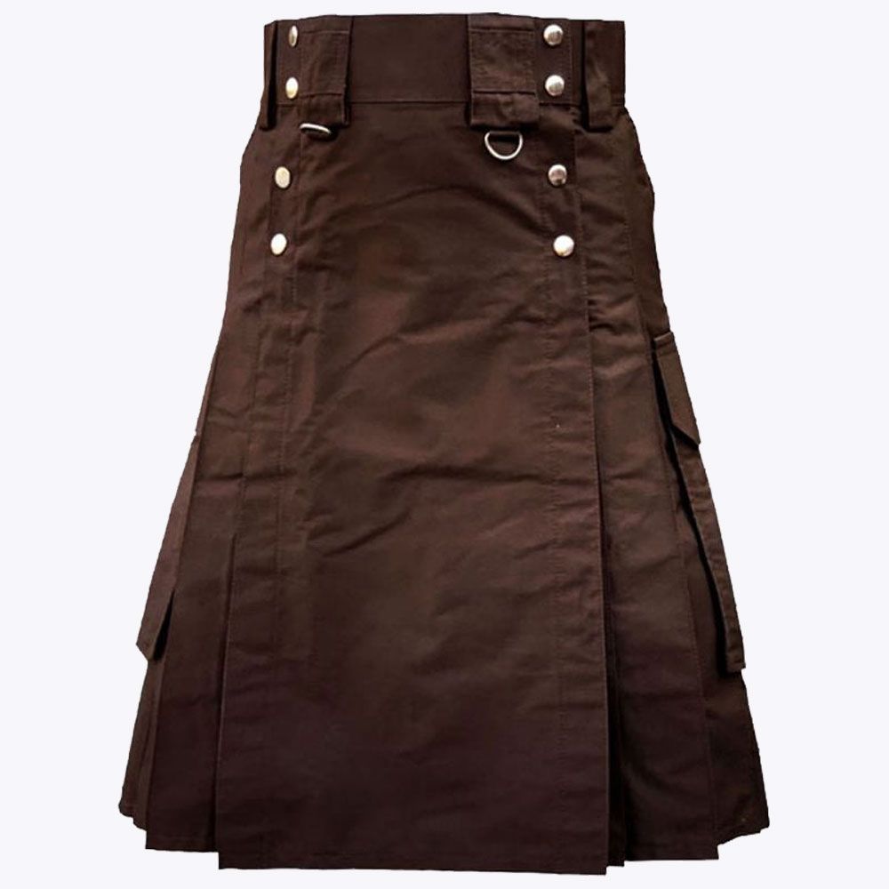 Brown Modern Utility Kilt For Man
