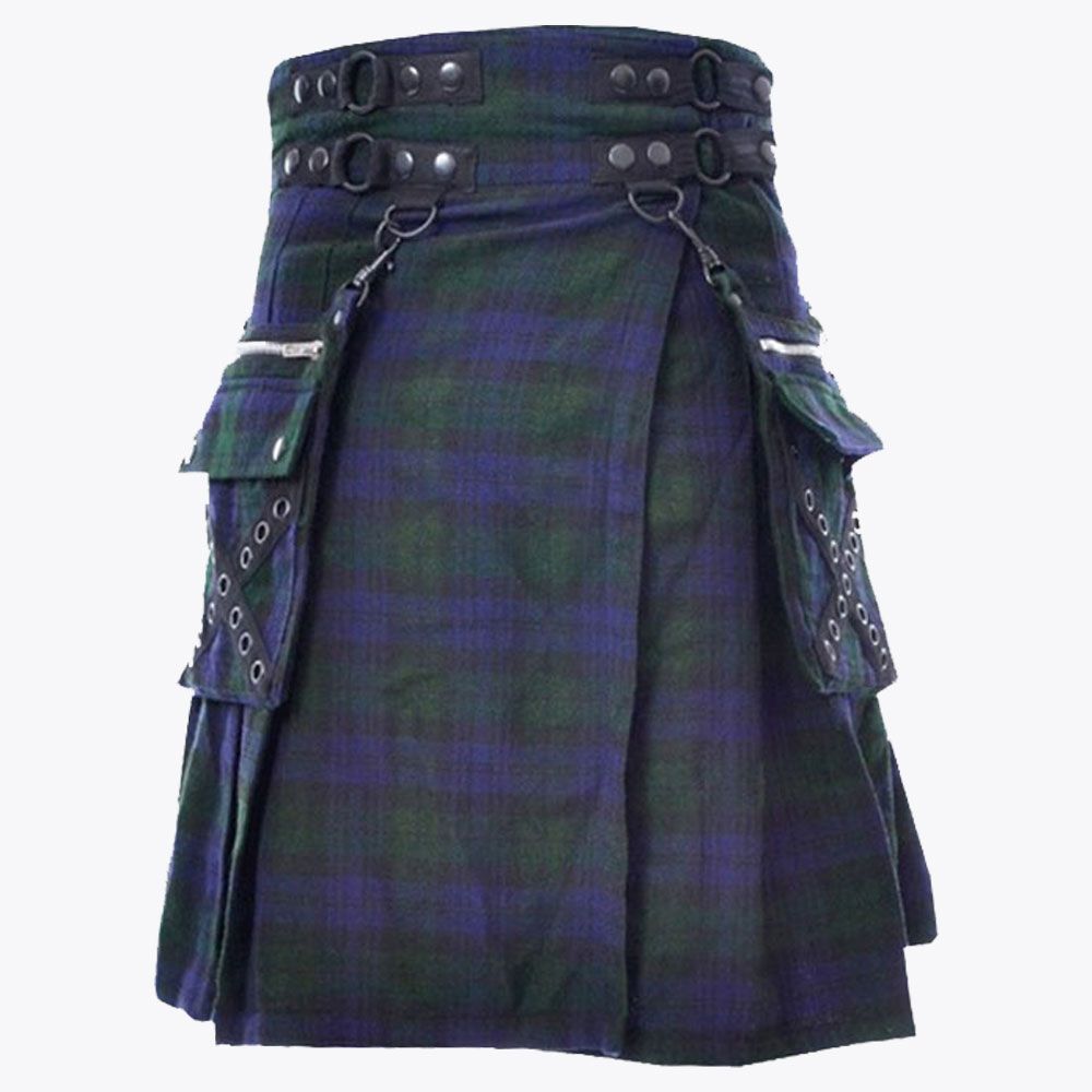 Cato Black Watch Utility Style Tartan Kilt