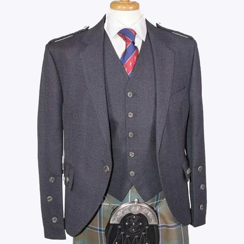 Charcoal Tweed Jacket &amp; Vest Braemar Style