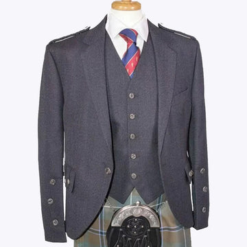 Charcoal Tweed Jacket &amp; Vest Braemar Style