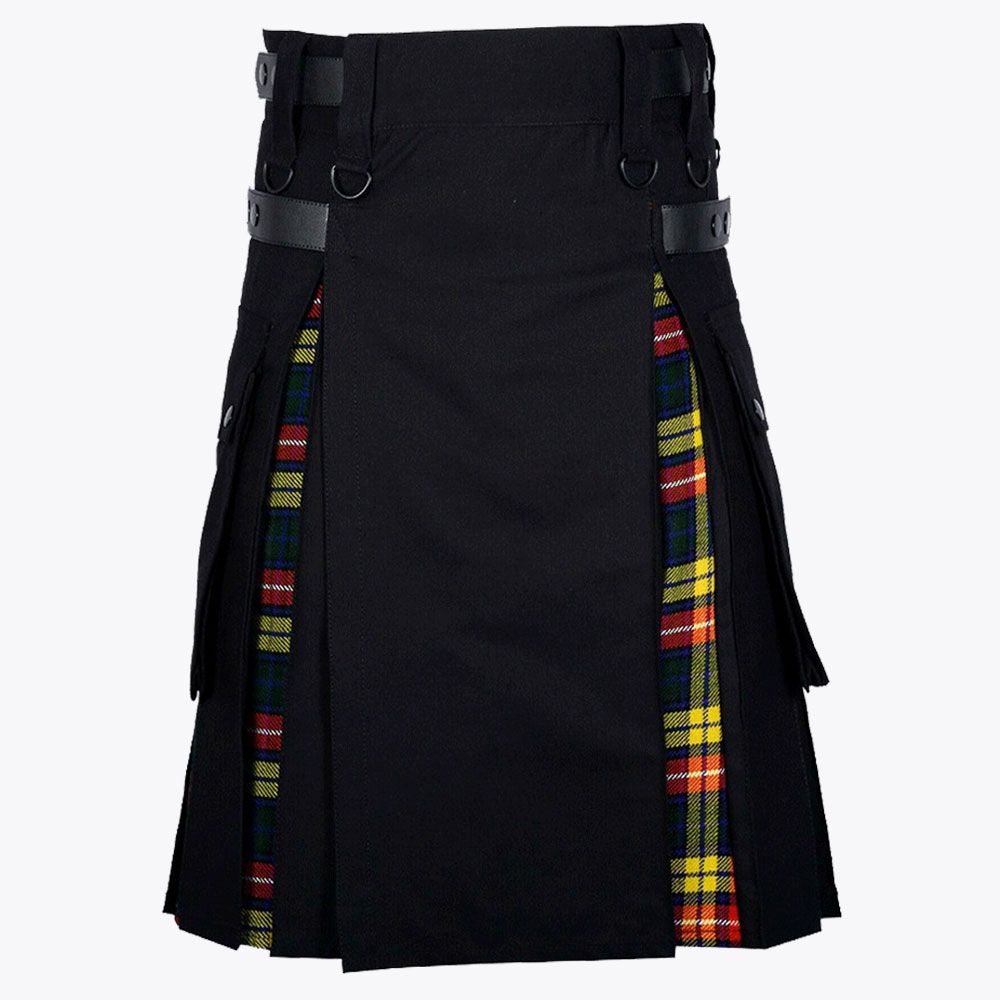 Clan Black Cotton Buchanan Tartan Hybrid Kilt