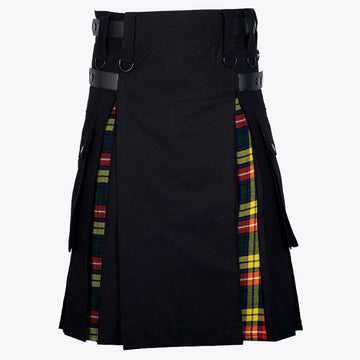 Clan Black Cotton Buchanan Tartan Hybrid Kilt
