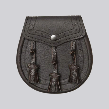 Classic Embossed Dark Brown Leather Sporran