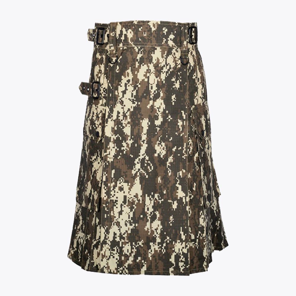 Digital Camo Utility Kilt with Cargo Pockets Modern Kilt