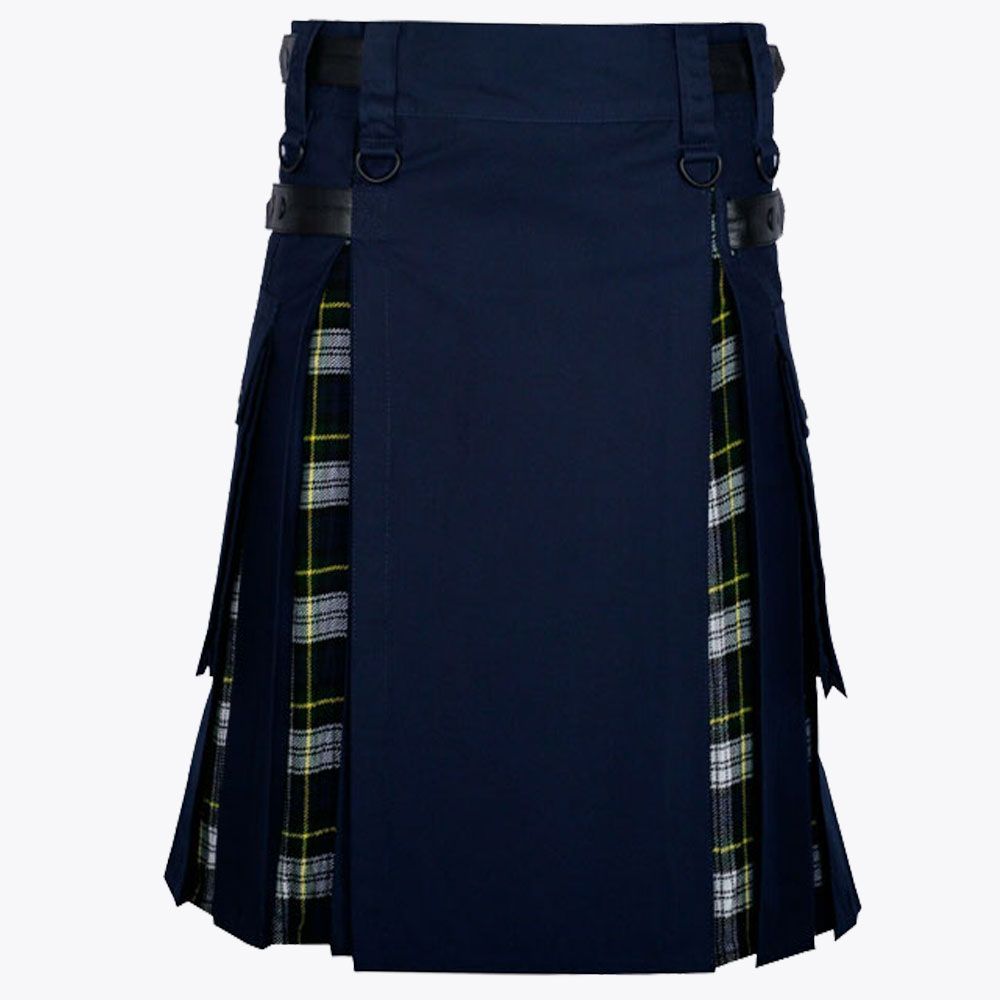 Dress Gordon Tartan &amp; Navy Blue Utility Kilt Hybrid Modern Kilt