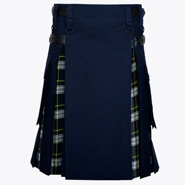 Dress Gordon Tartan &amp; Navy Blue Utility Kilt Hybrid Modern Kilt
