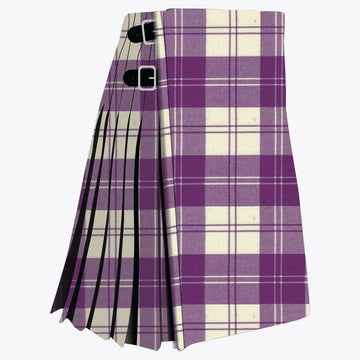 Clan Eriskin Dress purple &amp; White Tartan Kilt