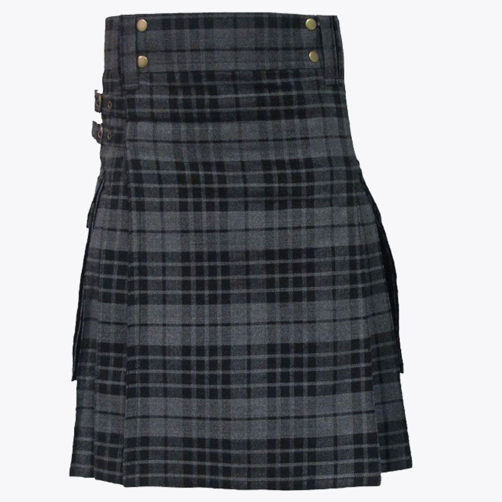 Clan Granite Grey Tartan Utility Kilt