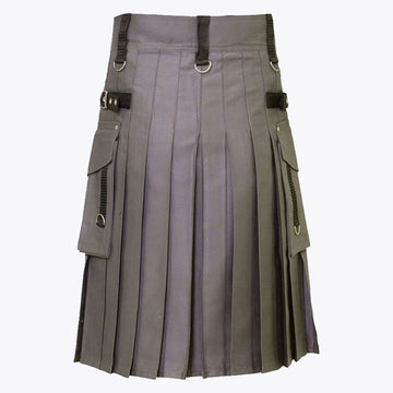 Grey Utility Kilt For Active Man