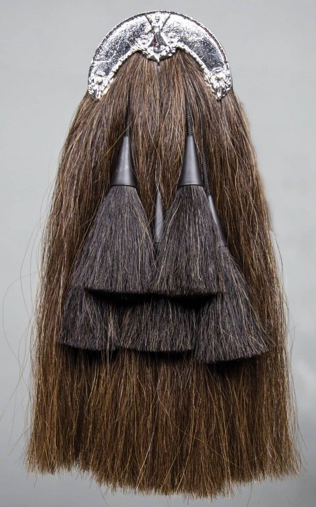 Horse Hair Piper Sporran With 5 Black Tassels