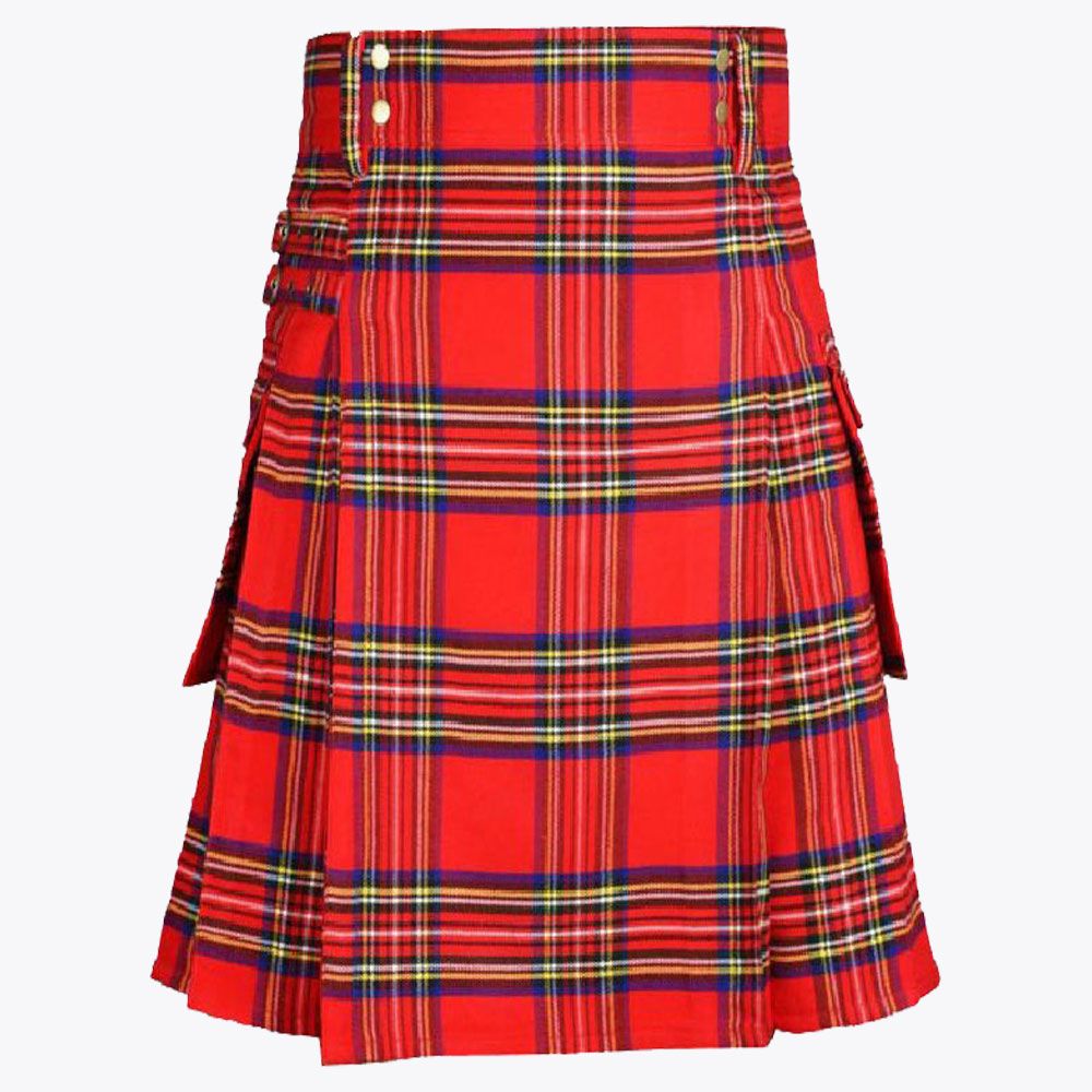 Clan Men Royal Stewart Tartan Utility Kilt