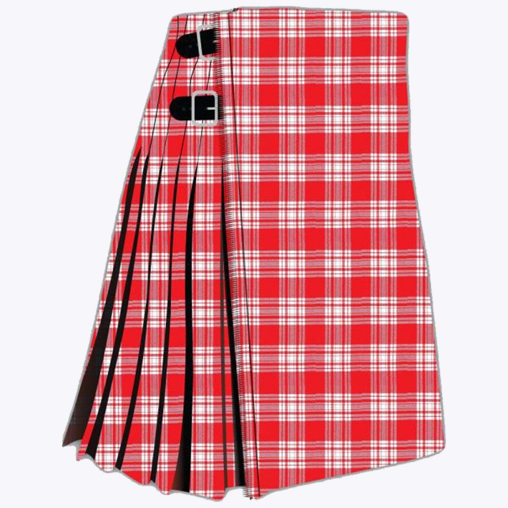 Menzies Red &amp; White Modern Tartan Kilt