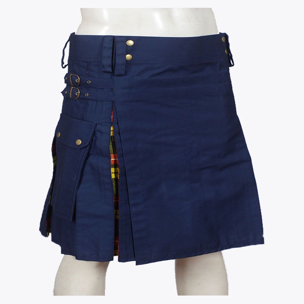 Nave Blue &amp; Buchanan Tartan Hybrid Kilt