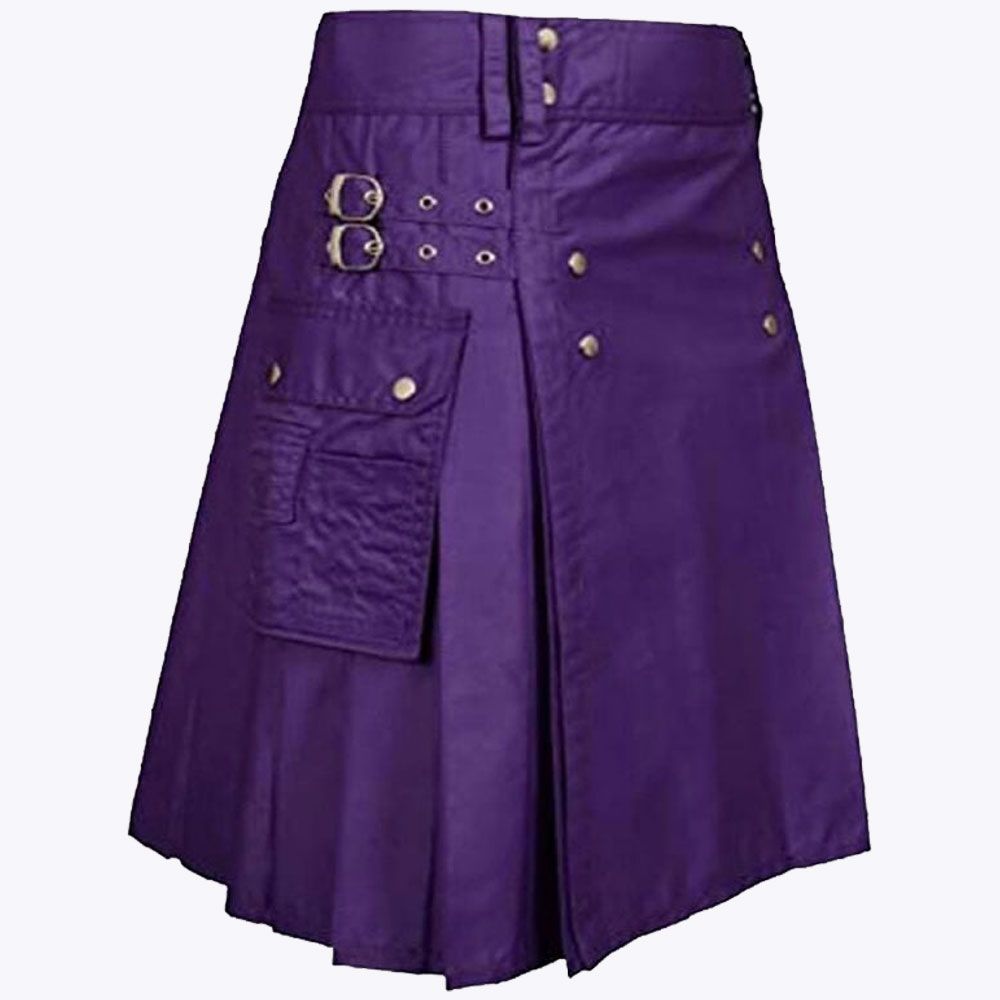 Purple Utility Kilt For Men