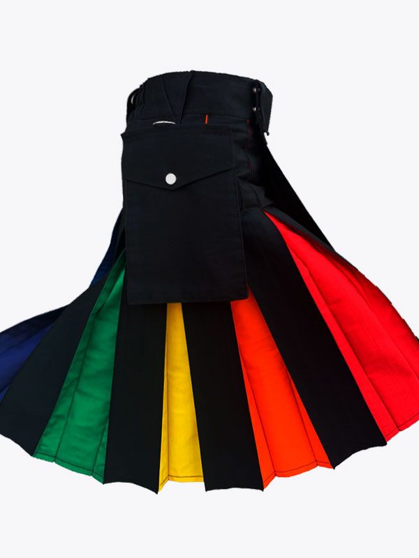 Rainbow Hybrid Modern Utility Kilt For Men