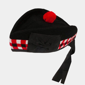 Red And White Diced Band With Scottish Glengarry