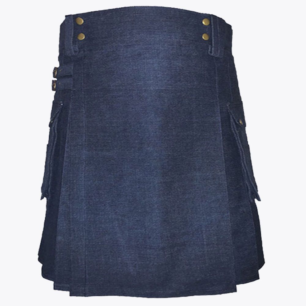 Simple Blue Denim Kilt
