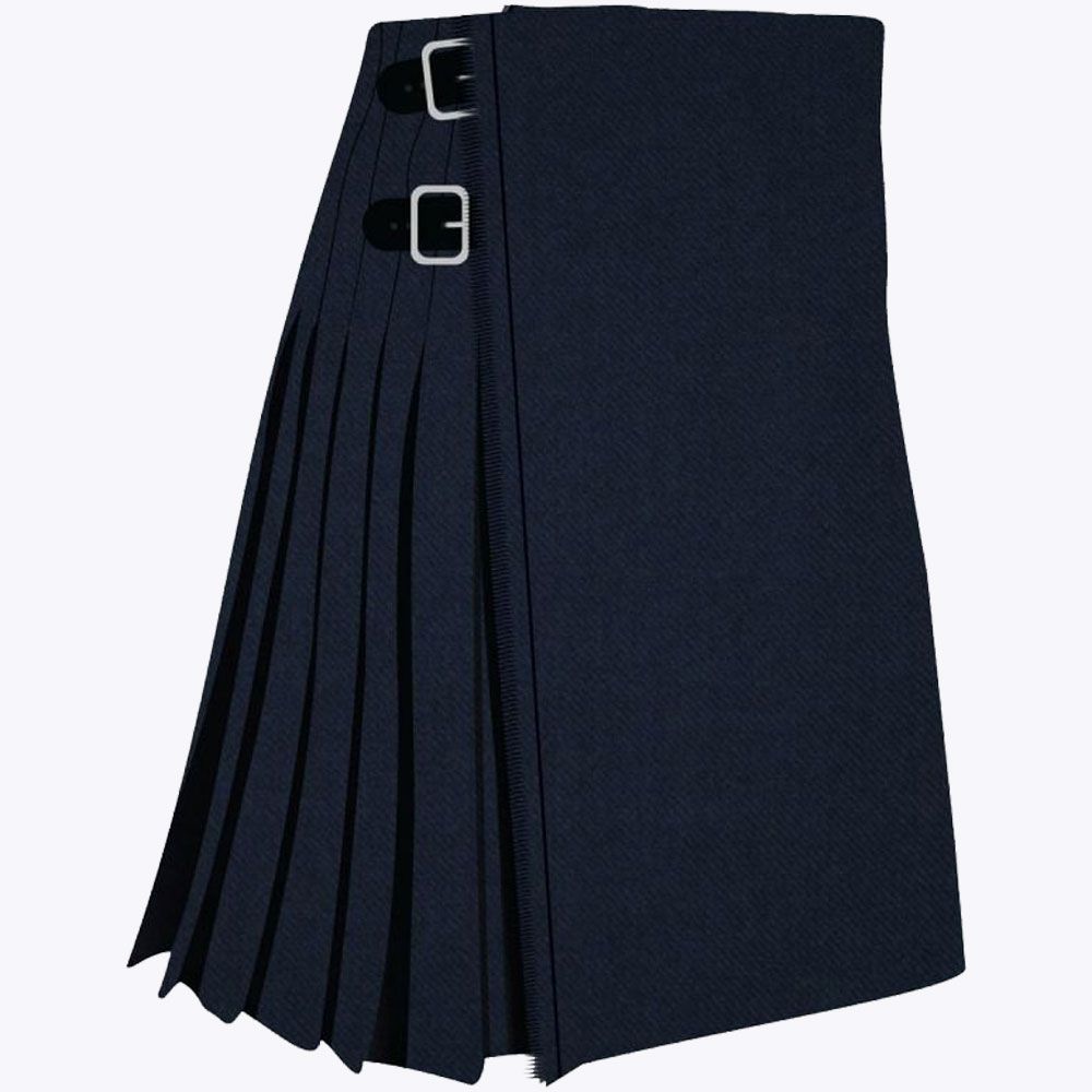 Solid Blue Modern Tartan Kilt
