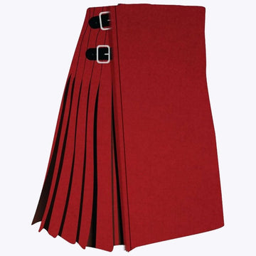 Solid Red Modern Tartan Kilt