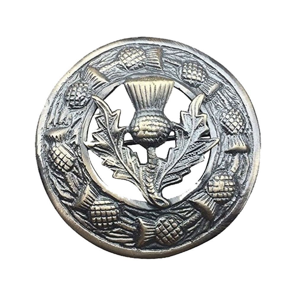 Thistle Badge Fly Plaid Brooch