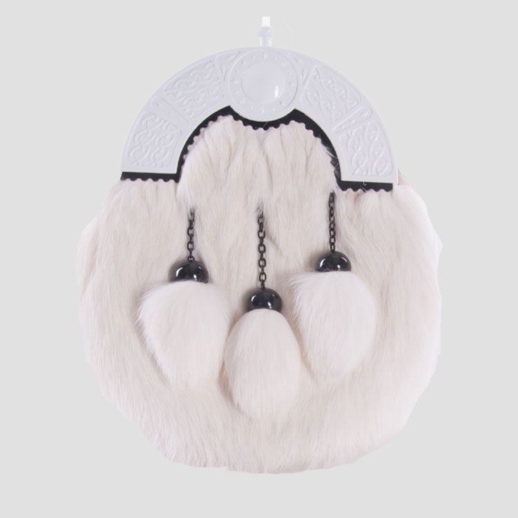 White Rabbit with White Cantle Sporran
