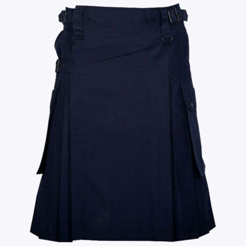 Navy Blue Utility Kilt with Cargo Pockets